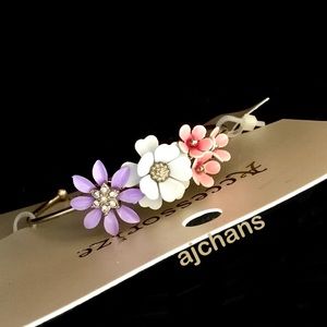 Accessorize Flower Bouquet Friendship Cuff Bracelet